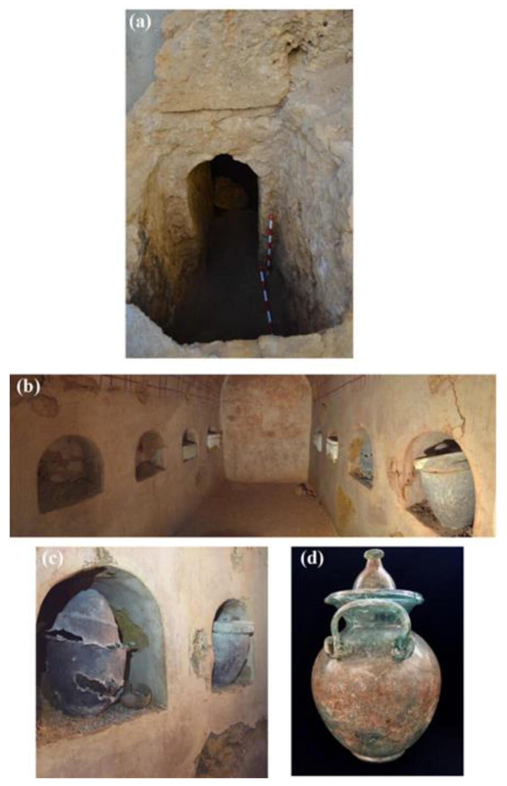 The mausoleum and belongings found in the tombs (Photo: University of Córdoba) המקום והכלים בהם נמצא החומר המבושם מהתקופה הרומית