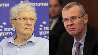 שר המשפטים יריב לוין ונשיא בית המשפט העליון לשעבר אהרן ברק