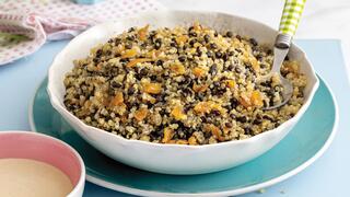 מג'דרה במיקרו עם קינואה ועדשים