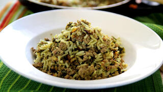 אורז בסמטי עם בשר ותרד