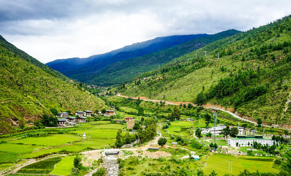 A valley near Thimphu, the capital of Bhutan (Photo: Shutterstock) עמק באזור טהימפהו בירת בהוטן