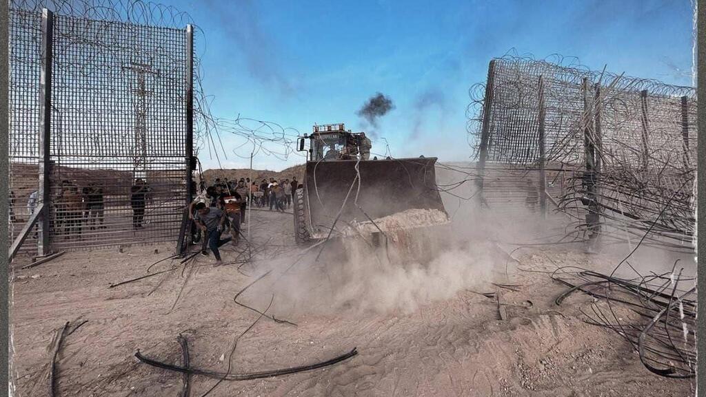 תיעוד פלסטיני: הגדר פרוצה בדרום רצועת עזה