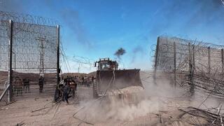 תיעוד פלסטיני: הגדר פרוצה בדרום רצועת עזה