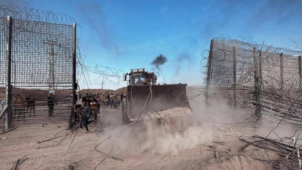 תיעוד פלסטיני: הגדר פרוצה בדרום רצועת עזה