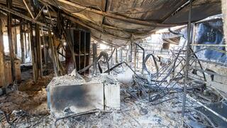 נזקים ברפת בקיבוץ עלומים שבעוטף עזה