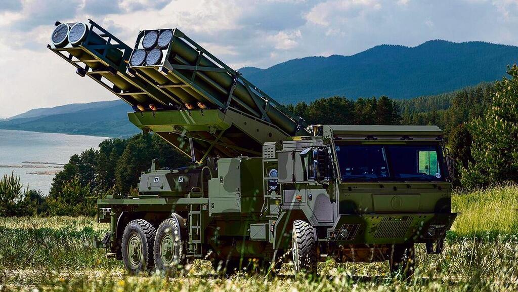 Elbit's PULS rocket launcher (Photo: Courtesy of Elbit) משגר רקטות PULS