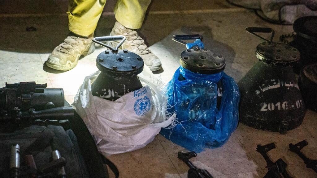 אמל"חים שאותרו במרחב ג'באליה, חלקם בשקיות של אונר"א