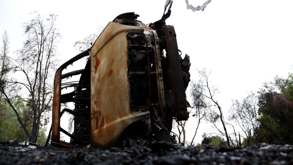 Aftermath of October 7 attack in Kibbutz Nirim 