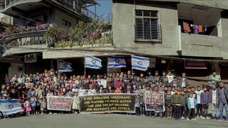 אנשי בני המנשה במחווה לחטופים