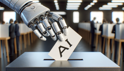 רובוט מצביע בבחירות