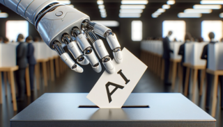 רובוט מצביע בבחירות