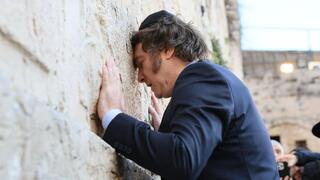 נשיא ארגנטינה חאבייר חררדו מיליי מבקר בכותל המערבי בירושלים