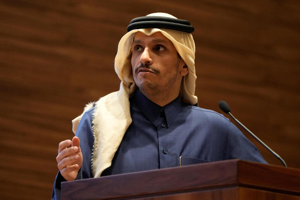 Qatari Prime Minister and Foreign Minister Mohammed Al-Thani (Photo: Mark Schiefelbein/Pool via REUTERS) ראש ממשלת קטאר מוחמד בן עבד א-רחמן אאל ת'אני