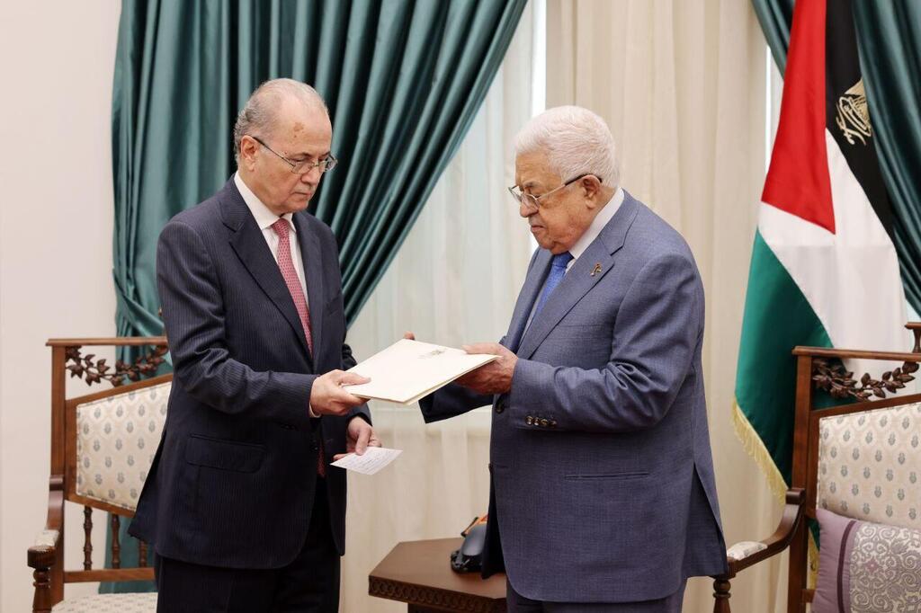 ראש הממשלה הפלסטיני מוחמד מוסטפא ויו"ר הרשות הפלסטינית אבו מאזן