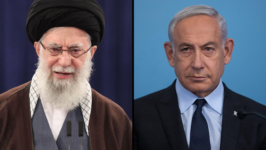 Ali Khamenei and Benjamin Netanyahu (Photo: AFP, Alex Kolomoisky) נתניהו וחמינאי