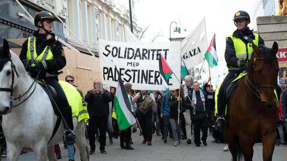 A demonstration in solidarity with the Palestinians held in Oslo in 2018 (Photo: Ryan Rodrick Beiler, Shutterstock) הפגנה להבעת סולידריות עם הפלסטינים, שנערכה באוסלו ב-2018
