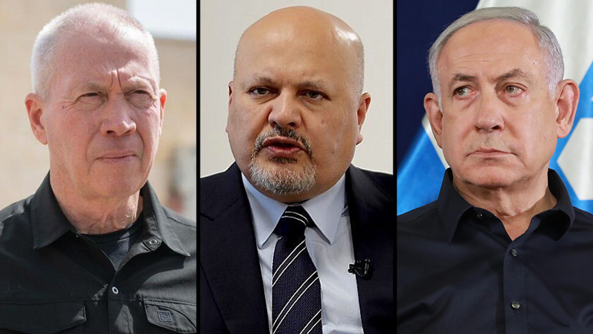 Yoav Gallant, Karim Khan, Benjamin Netanyahu 