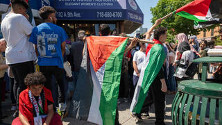 מחאות פרו-פלסטיניות בשכונת ביי רידג' רובע ברוקלין ,ניו יורק