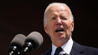 U.S. President Joe Biden speaks at the 80th anniversary of D-Day 