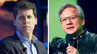 מנכ"ל OpenAI סם אלטמן (משמאל) ומנכ"ל אנבידיה ג'נסן הואנג