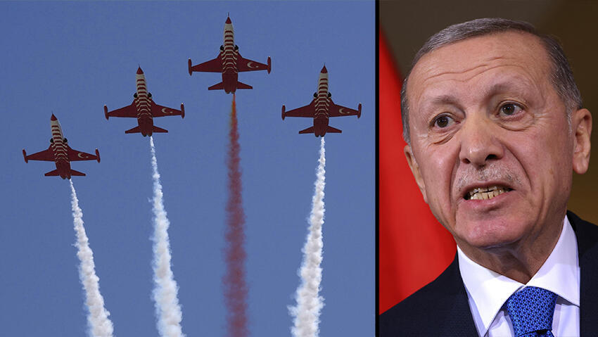 צבא טורקיה ב מצעד צבאי בחגיגות ב צפון קפריסין בחלק הטורקי של ניקוסיה לציון 50 שנה פלישת טורקיה לאי 20 ביולי