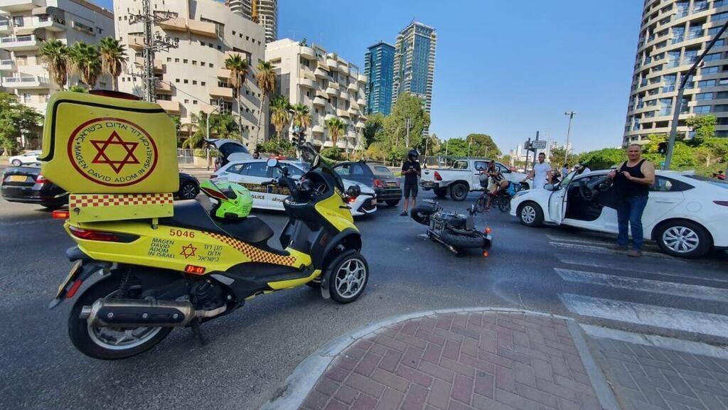 זירת תאונת הדרכים של נירו לוי בתל אביב