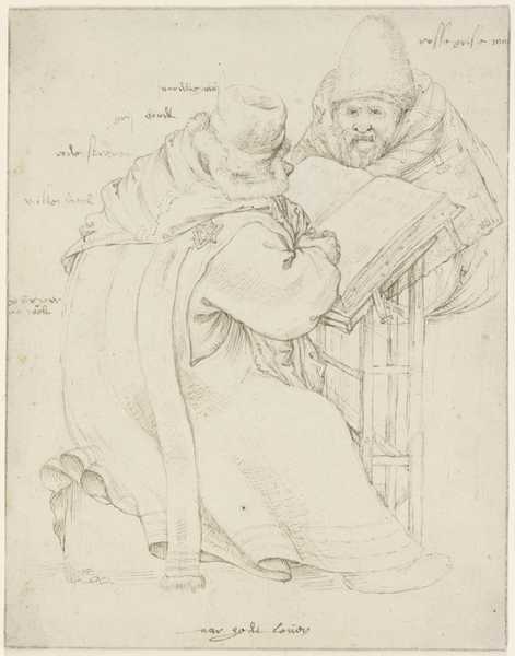 שני מלומדים יהודים – רישום של הצייר רולנט סאוורי, בן זמנו של המהר"ל מפראג