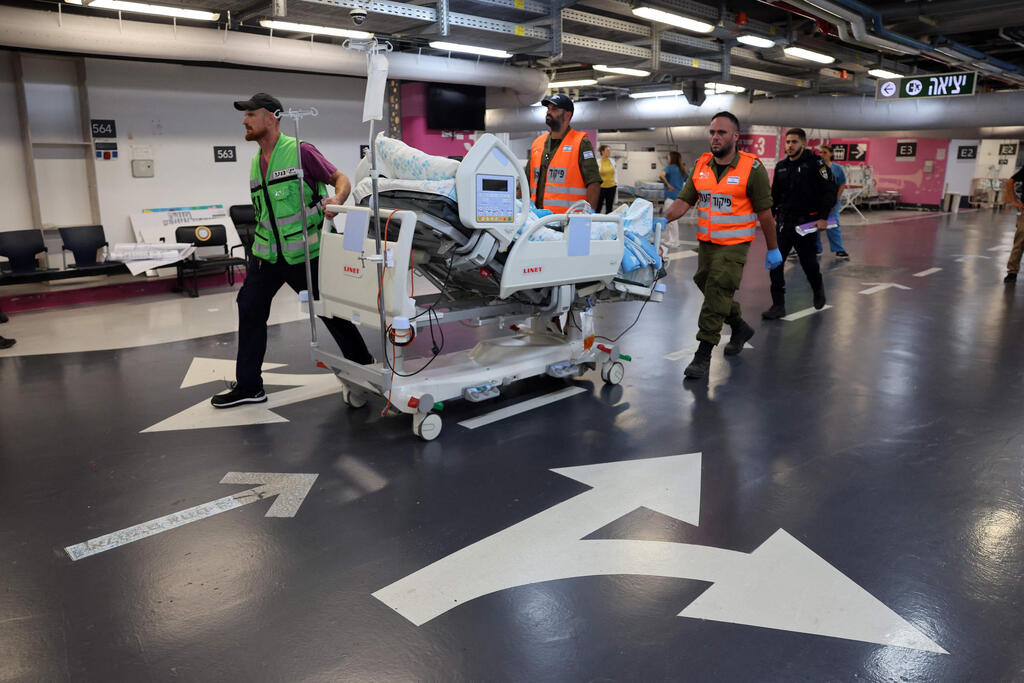 Underground makeshift hospital at Rambam Health Care Campus in Haifa (Photo: Jack GUEZ / AFP) בית חולים רמב"ם חיפה