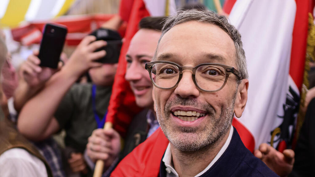 Herbert Kickl, who accused Hamas of war crimes (Photo: AP/ Christian Bruna, File) אוסטריה הרברט קיקל מנהיג מפלגת החירות