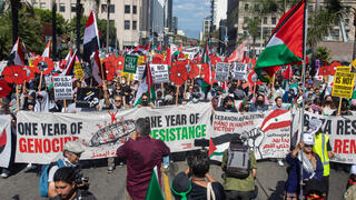 מחאות פרו-פלסטיניות בלוס אנג'לס קליפורניה ארצות הברית ארה"ב