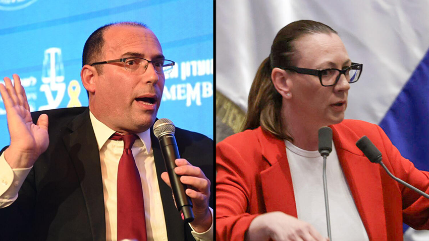 Симха Ротман. Юлия Малиновски (Фото: Ноам Мошкович, пресс-служба кнессета , Яир Саги) יוליה מלינובסקי, מהומות בוועידה בזמן ששמחה רוטמן מדבר