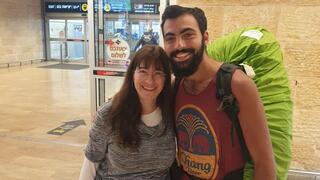 Amichai Yisrael Yehoshua Oster with his mother, Marcy