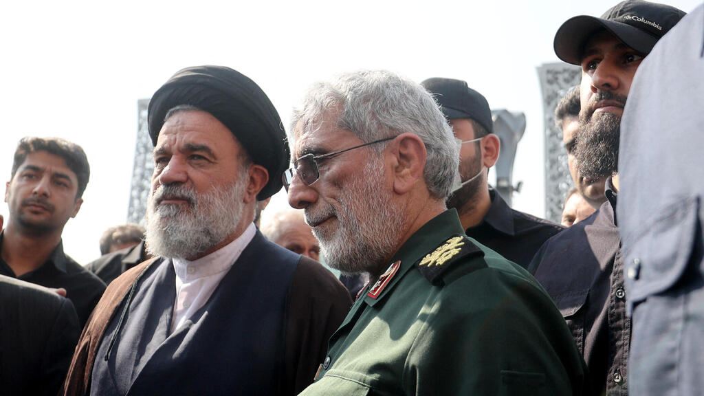 Esmail Qaani visits Iraq (Photo: Majid Asgaripour/ (West Asia News Agency) via Reuters) איסמעיל קאאני בהלוויה של עבאס נילפרושאן