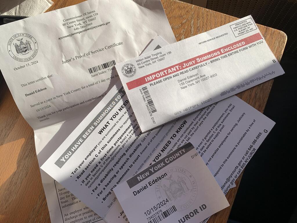 דניאל אדלסון ביטול שירות מושבעים