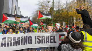 בריסל בלגיה מחאה פרו פלסטינית