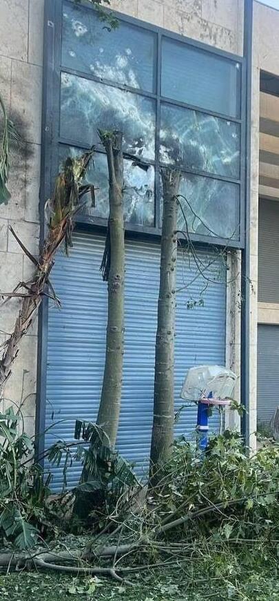 Damage to the villa in Caesarea after the drone strike פגיעת הכטב"מ בבית נתניהו בקיסריה