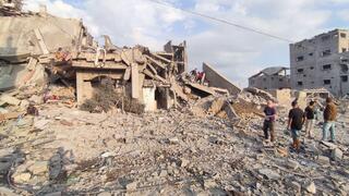 מחנה הפליטים בנוסייראת ברצועת עזה לאחר תקיפה של חיל האוויר