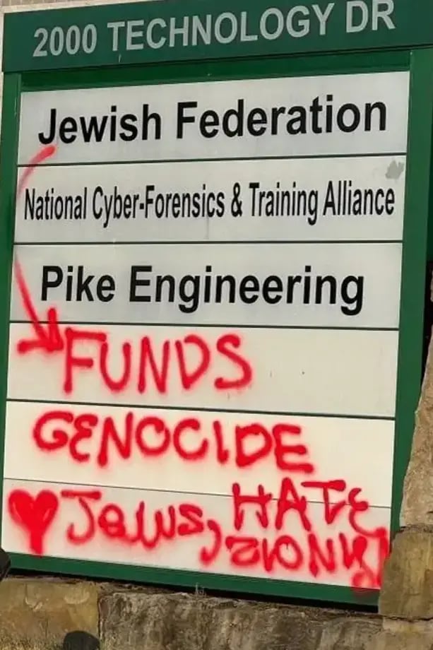 כתובות נגד ישראל בפיטסבורג