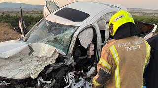 זירת תאונת הדרכים בכביש 807, צומת נחל צלמון