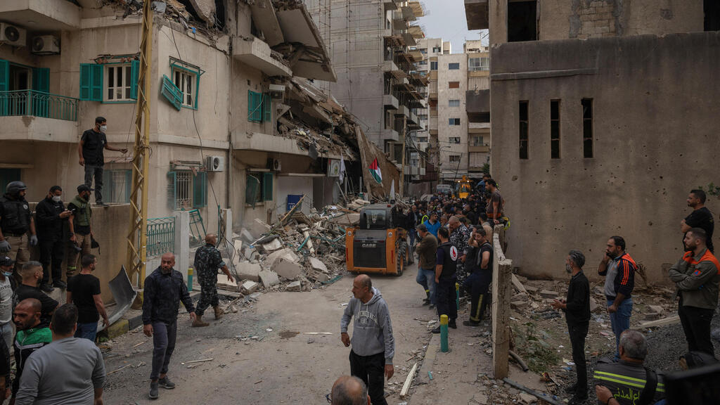 מוחמד עפיף דובר ביירות לבנון הריסות בניין בו חוסל מוחמד עפיף