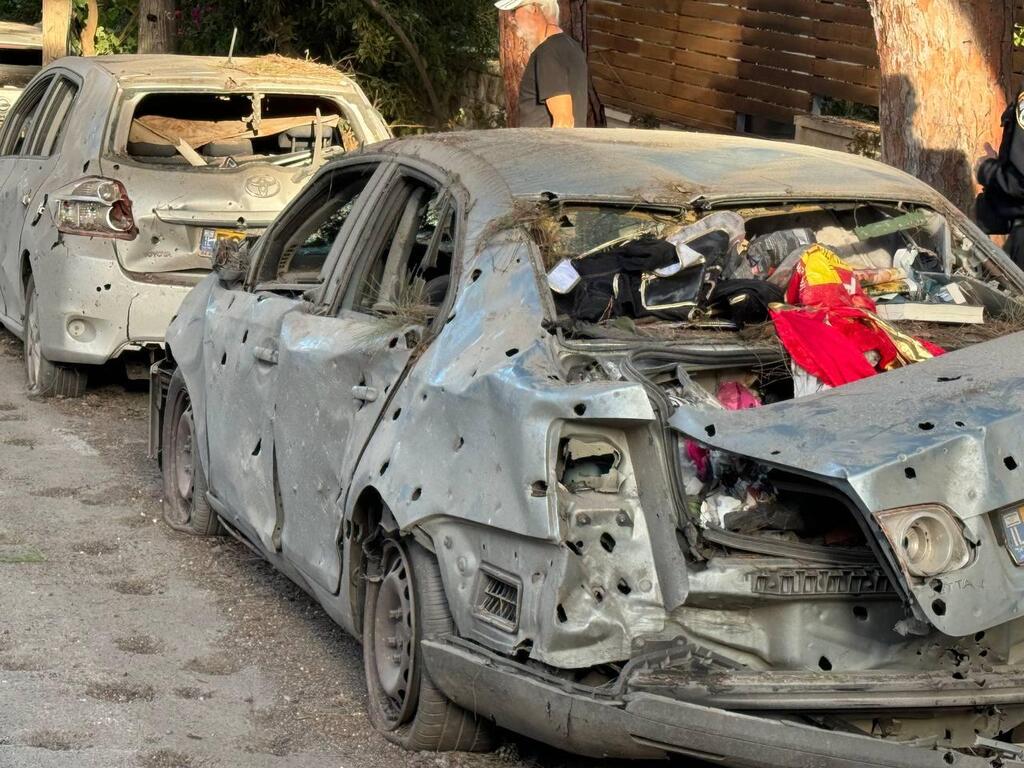 נזקי הפגיעה הישירה באזור בית הכנסת 'אבות ובנים' בחיפה