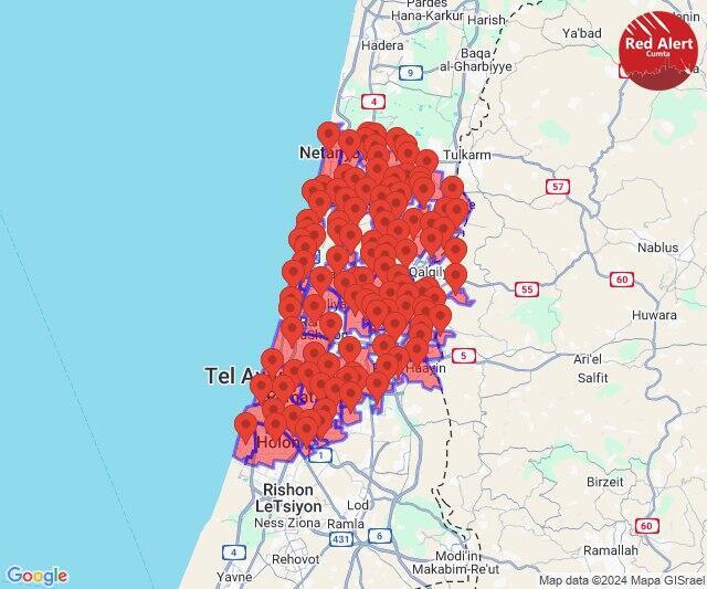 Rocket alerts issued for central Israel 