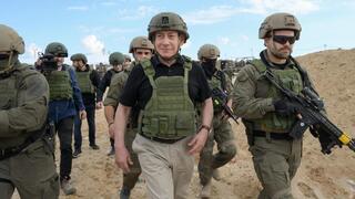 בנימין נתניהו, רונן בר, הרצי הלוי וישראל כ"ץ בביקור במסדרון נצרים שבעזה