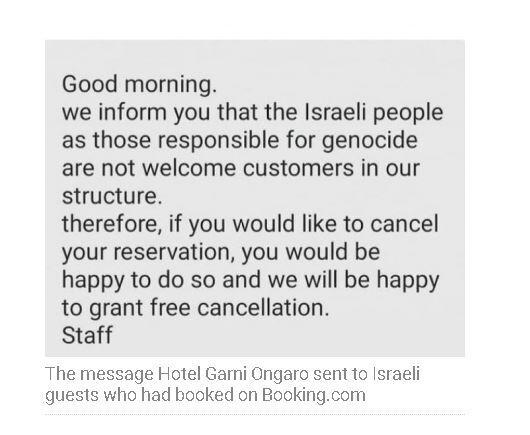 Message to Israelis you are not welcome 