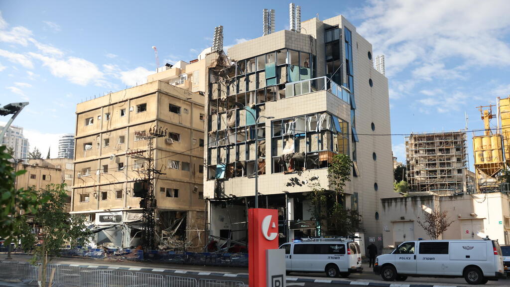 הבניין שנפגע בפגיעה הישירה ברמת גן