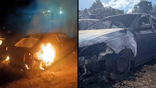 מתנחלים שורפים כלי רכב בעיירה אל-מזרעה מצפון לרמאללה