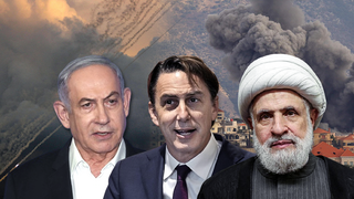 Prime Minister Benjamin Netanyahu, US envoy Amos Hochstein and Hezbollah leader Naim Qassem 