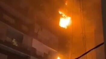 שריפה שפרצה בדירה שהותקפה באזור ברבור בביירות