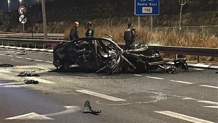 זירת פיצוץ הרכב בכביש ברמלה