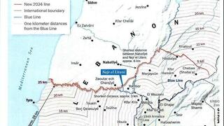 מפת ההסכם עם לבנון